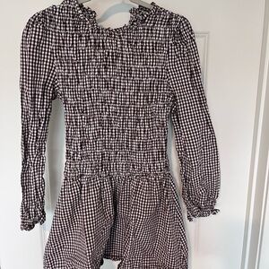 Cupshe Checkered Brown and White Dress